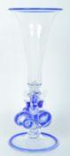 CONTEMPORARY BRISTOL BLUE & CLEAR GLASS CHALICE - MURANO STYLE
