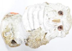 20TH CENTURY GROTESQUE STONE OWL STATUE