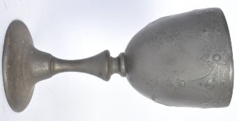 20TH CENTURY MEDIEVAL STYLE PEWTER GOBLET