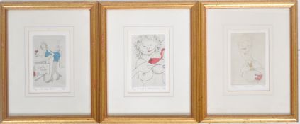 TIM - COLLECTION OF THREE SIGNED COLOURED PRINTS