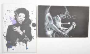 CONTEMPORARY MODERN ISTYLISED PAINTINGS OF JIMI HENDRIX & SLASH