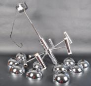 RETRO 20TH CENTURY DESIGNER CHROME CHANDELIER