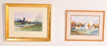 DAVID N REED - ARTIST - TWO WATERCOLOUR PAINTINGS