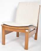 MID CENTURY TEAK FRAMED BOOMERANG EASY LOUNGE CHAIR