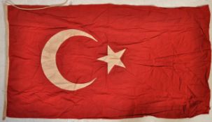 LATE OTTOMAN EMPIRE SUN AND CRESCENT FLAG