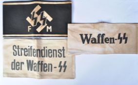 WWII SECOND WORLD WAR GERMAN SS OFFICERS ARMBANDS