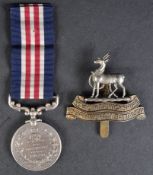 WWI FIRST WORLD WAR BRITISH MILITARY MEDAL - WARWICKSHIRE REGIMENT