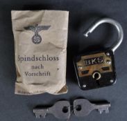 WWII SECOND WORLD WAR GERMAN THIRD REICH PADLOCK