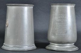 TWO VINTAGE 20TH CENTURY PEWTER TANKARDS