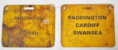 BRITISH RAIL TRAIN COACH DESTINATION PANELS