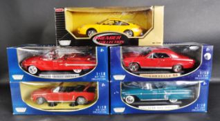 COLLECTION OF 5 x 1/18 SCALE MOTOR MAX DIECAST MODEL CARS