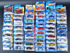 A LARGE COLLECTION OF APPROXIMATELY X50 CARDED MATTEL MADE HOT WHEELS