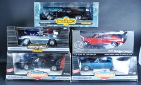 COLLECTION OF 5 x 1/18 SCALE AMERICAN MUSCLE DIECAST MODEL CARS
