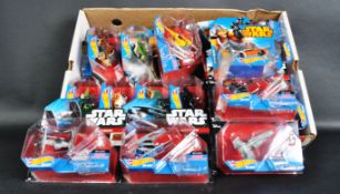 COLLECTION OF STAR WARS HOT WHEELS DIECAST MODEL CARS & PLANES