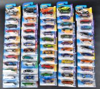 A LARGE COLLECTION OF APPROXIMATELY X50 CARDED MATTEL MADE HOT WHEELS