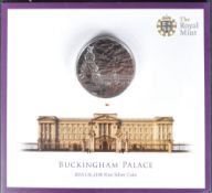 COINS - THE ROYAL MINT - 2015 BUCKINGHAM PALACE £100 SILVER COIN