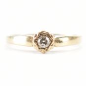 HALLMARKED 9CT GOLD & DIAMOND SOLITAIRE RING
