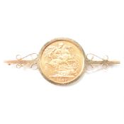 VICTORIAN FULL GOLD SOVEREIGN BROOCH PIN