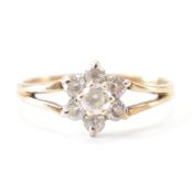 HALLMARKED 9CT GOLD & CZ FLOWER RING