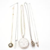 COLLECTION OF VINTAGE SILVER NECKLACES