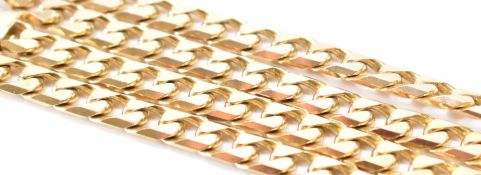 HALLMARKED 9CT GOLD FLAT CURB LINK NECKLACE CHAIN