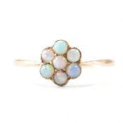 ANTIQUE GOLD & OPAL FLOWER HEAD RING