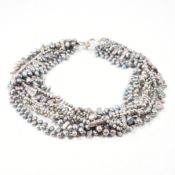 SILVER & CULTURED BAROQUE PEARL NECKLACE