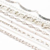 GROUP OF SILVER BRACELET CHAINS