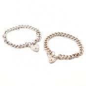 HALLMARKED SILVER HEART PADLOCK BRACELET CHAIN