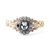 VICTORIAN GOLD & DIAMOND CAMEO MOURNING RING
