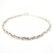 SILVER & PEARL FANCY LINK NECKLACE