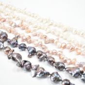 THREE BAROQUE PEARL NECKLACES
