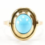 18CT GOLD & TURQUOISE DRESS RING