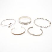ASSORTED SILVER BANGLE BRACELETS