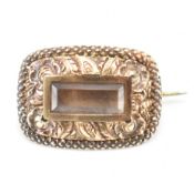 ANTIQUE GOLD MOURNING BROOCH