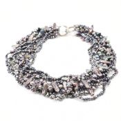 SILVER & CULTURED BAROQUE PEARL NECKLACE