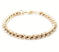 HALLMARKED 9CT GOLD FANCY LINK CHAIN BRACELET