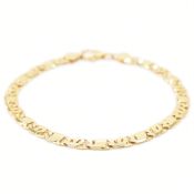 HALLMARKED 9CT GOLD FANCY LINK CHAIN BRACELET