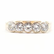 HALLMARKED 18CT GOLD & DIAMOND FIVE STONE RING