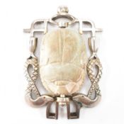 1920S LARGE SILVER SCARAB BEETLE PENDANT