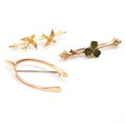 THREE ANTIQUE BROOCHES - 2 GOLD