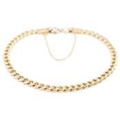 VINTAGE GOLD FLAT LINK BRACELET CHAIN