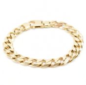 HALLMARKED 9CT GOLD FLAT CURB CHAIN BRACELET