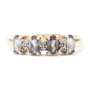 HALLMARKED 9CT GOLD & MYSTIC TOPAZ RING