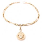 9CT GOLD ALBERT CHAIN & ARMORIAL MEDAL