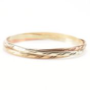 HALLMARKED 9CT GOLD 3 TONE TRIPLE BAND BANGLE