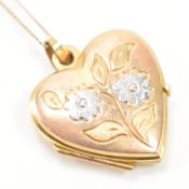 9CT GOLD CHAIN NECKLACE & HEART LOCKET