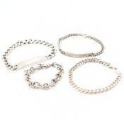 GROUP OF 925 SILVER CHAIN BRACELETS
