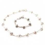 SILVER HALLMARKED KNOT NECKLACE & BRACELET SUITE