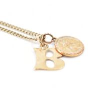 VINTAGE HALLMARKED 9CT GOLD PENDANTS & NECKLACE CHAIN